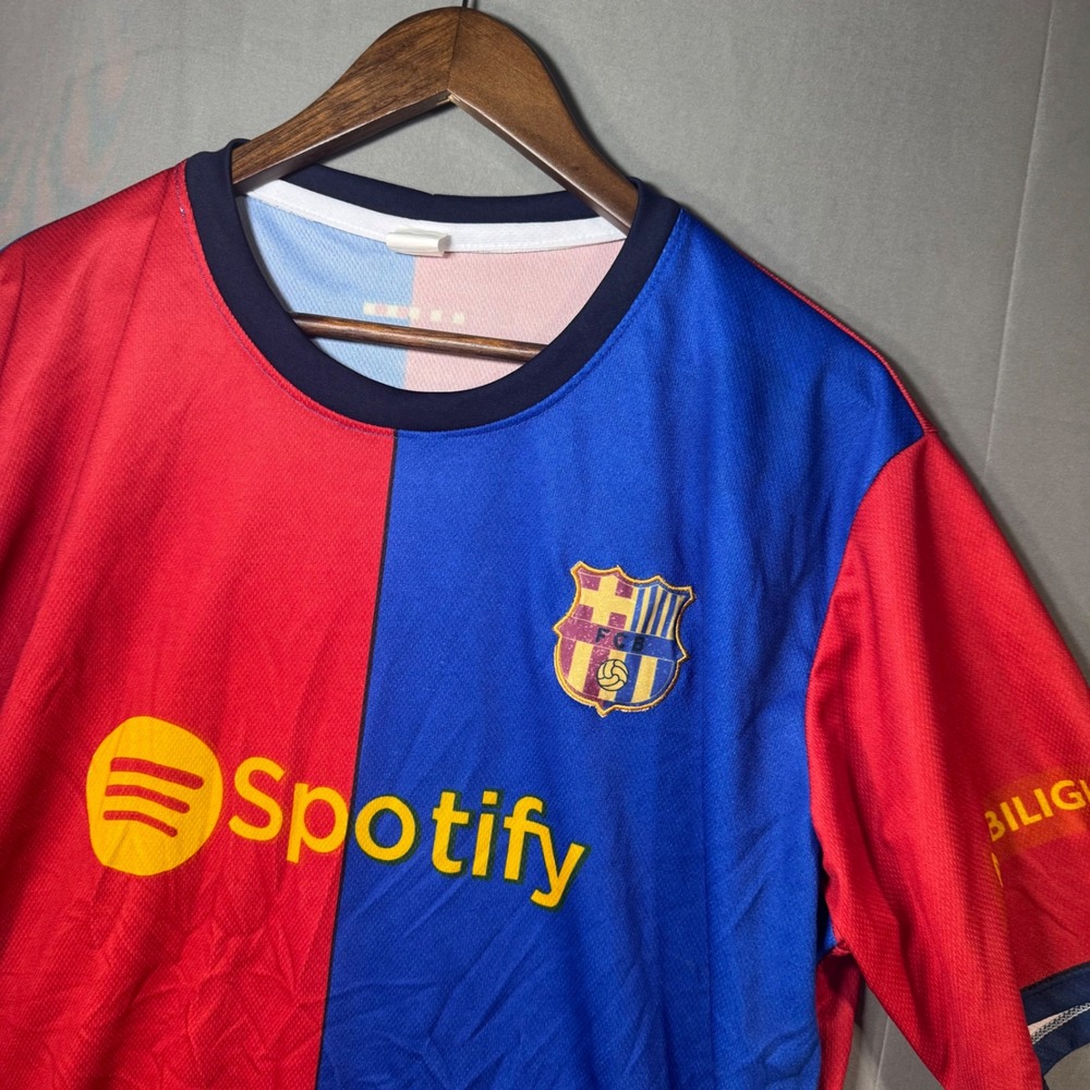 FC Barcelona Spotify Jersey Shirt Red Blue Soccer Football‎ Mens G #2 LG